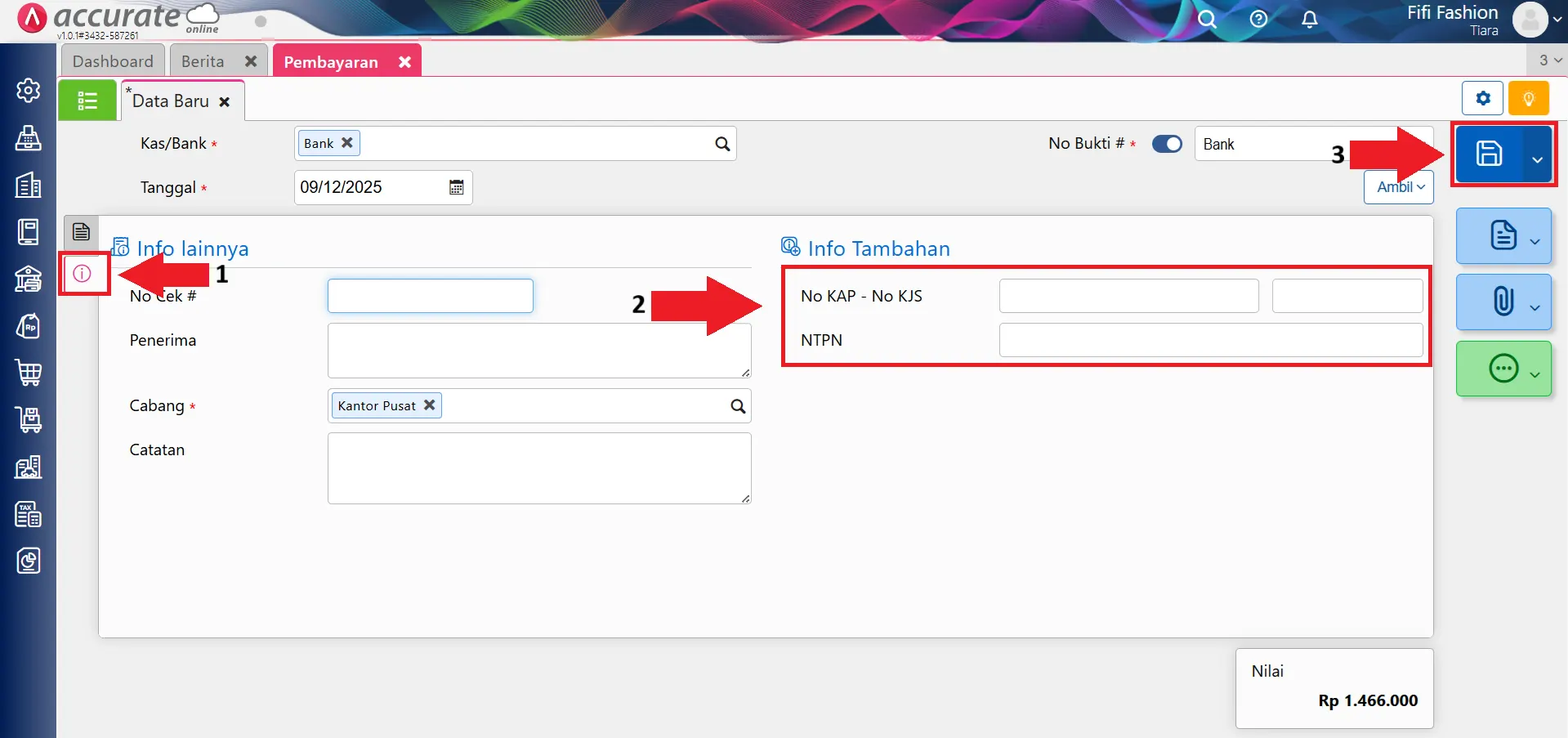 mencatat pembayaran PPh & mengisi NTPN